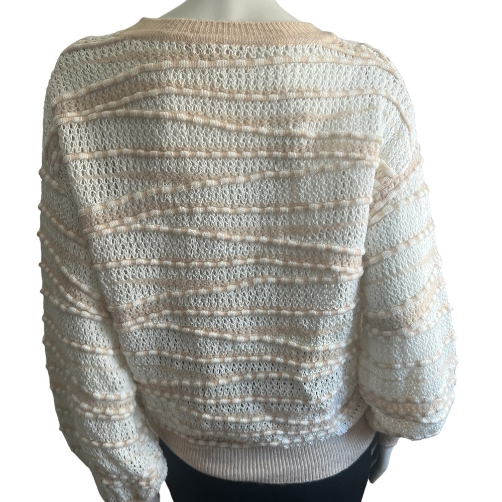 Anthropologie Open-Stitch Checkered Sweater Size Small - Picture 9 of 13
